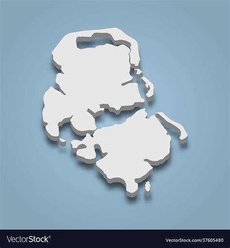 3d isometric map huahine is an island Royalty Free Vector