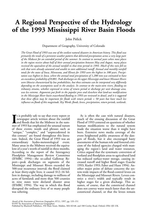 (PDF) A Regional Perspective of the Hydrology of the 1993 Mississippi ...