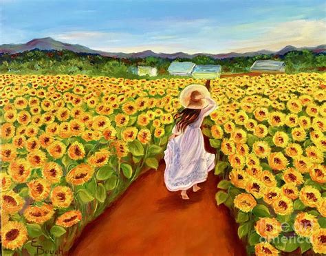 Sunflower field Painting by Ella Boughton - Pixels