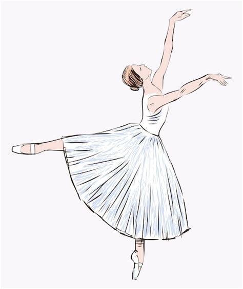 Premium Vector | Sketch of graceful ballerina dancing classical ballet