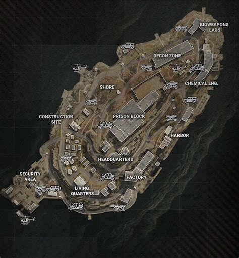 COD Warzone Rebirth Island Map with Locations Names HD phone wallpaper ...