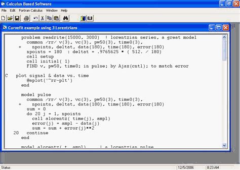 Fortran Calculus Compiler Main Window - Optimal Designs Enterprise - Simplifies coding to a ...