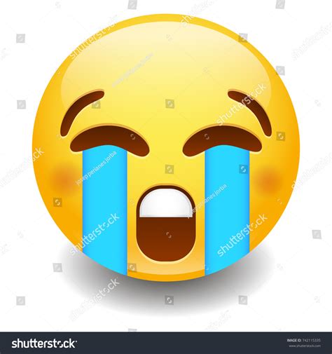 Loudly Crying Emoji Smiley Face Vector Stock Vector (Royalty Free) 742115335 | Shutterstock