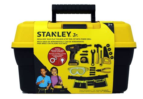 Toys & Hobbies Stanley Jr Mega Tool 21 pcs Battery Operated Drill & Toolbox Set Toy New in Box ...