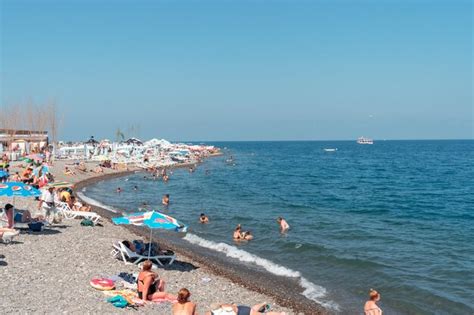 Premium Photo | Batumi georgia 30 august 2022 people relax on the beach ...