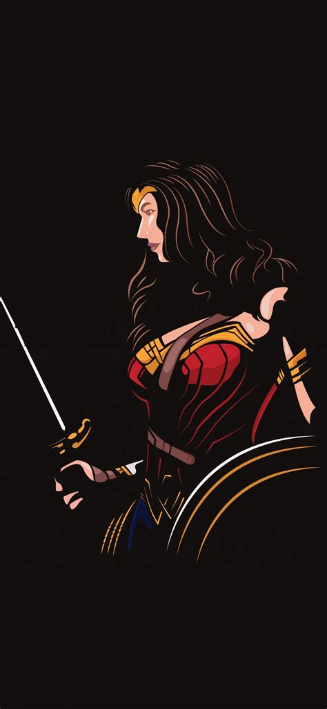 Wonder Woman, minimal, DC comics, superhero, art, 1125x2436 wallpaper | Wonder woman comic ...