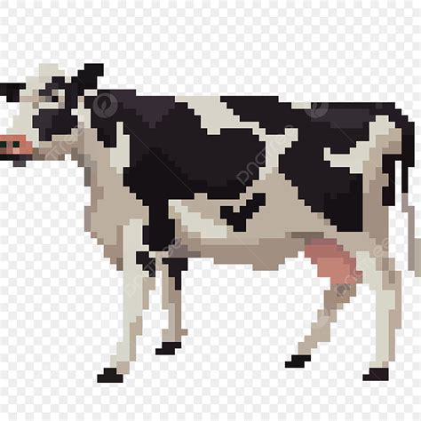 Dairy Cow PNG Transparent, Pixel Art Dairy Cow 8 Bit, Adult, Retro ...