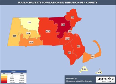 Massachusetts Population Density Map