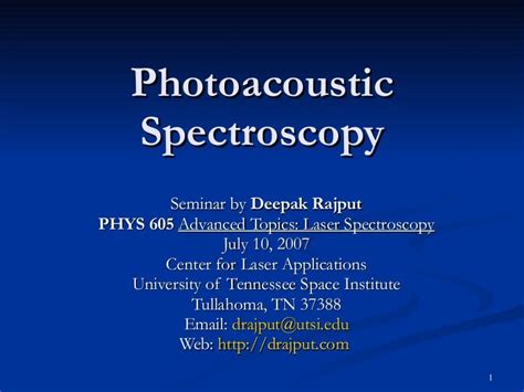 Photoacoustic Spectroscopy