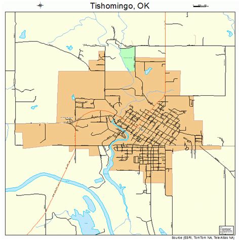 Tishomingo Oklahoma Street Map 4073900