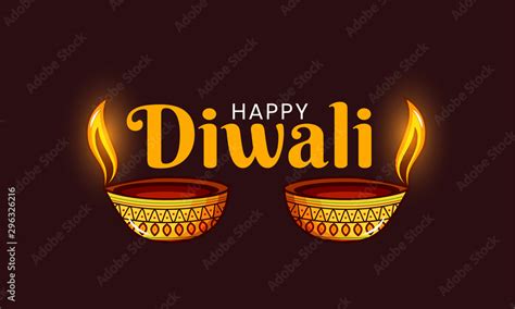 Happy Diwali festival celebration text typography. Use as banner, logo ...