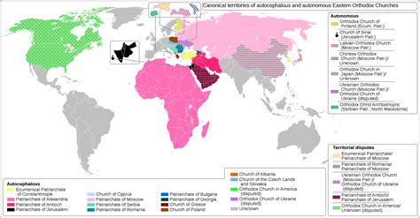 Hierarchical regions of the Eastern Orthodox Church in 2020. Including disputed territories ...