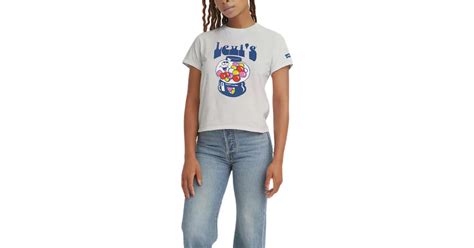 Levi's Graphic Jordie T-shirt - Bubble Gum Machine/White - Compare ...