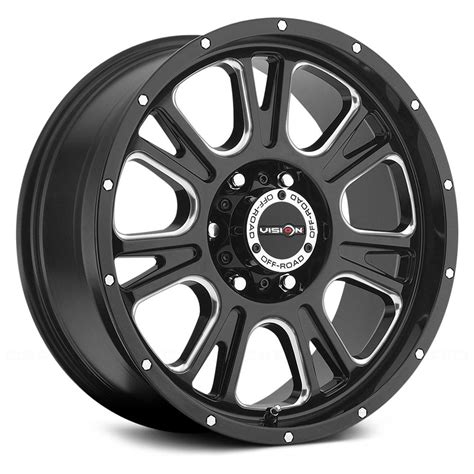 VISION OFF-ROAD® 399 FURY Wheels - Gloss Black with Milled Spokes Rims