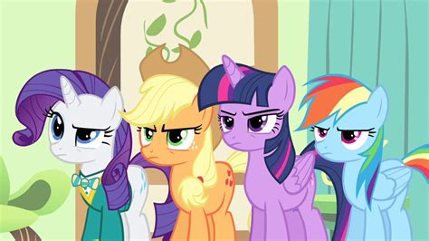 Rarity, Applejack, Twilight and Rainbow looking angry at Pinkie Pie | MLP (My Little Pony ...