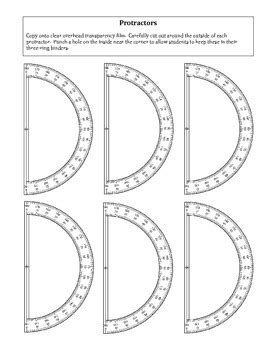 Geometry: FREE Printable Protractors Template by Algebra4All | TpT