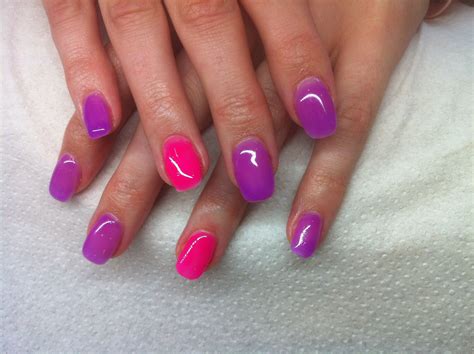 Pink and purple gel nails | Purple gel nails, Gel nail colors, Purple ...