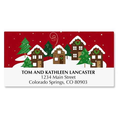 Snowy Village Christmas Address Labels | Current Catalog