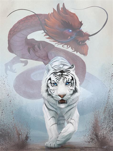 The Tiger And The Dragon Digital Art by Steve Goad