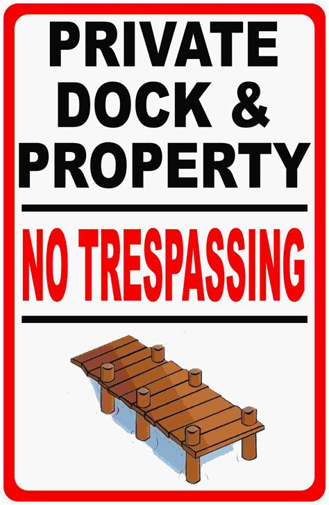 Private Dock & Property No Trespassing Sign – Signs by SalaGraphics