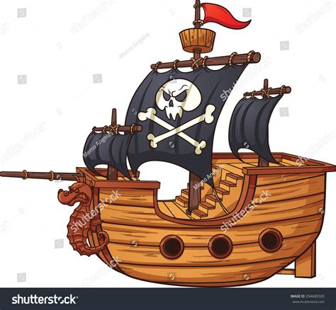 Cartoon Pirate Ship Vector Clip Art Stock Vector (Royalty Free ...