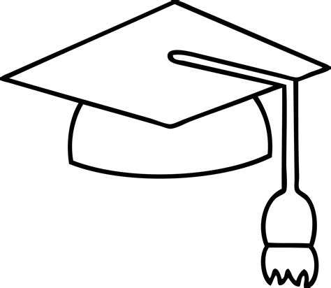 line drawing cartoon graduation cap 10732703 Vector Art at Vecteezy