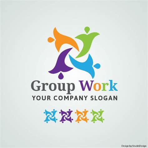 Free Vector | Group work logo