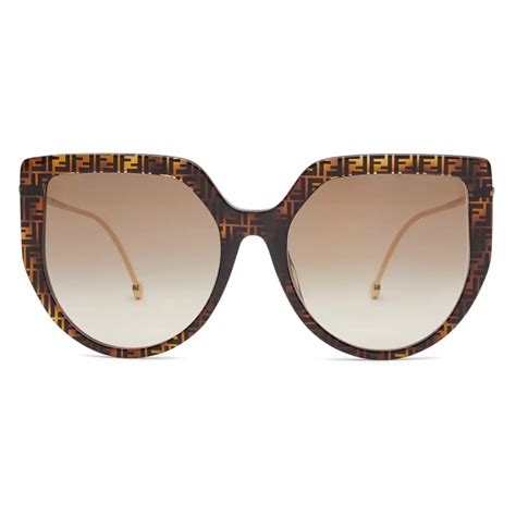 Fendi - F is Fendi - Round Sunglasses - Gold Havana - Sunglasses ...