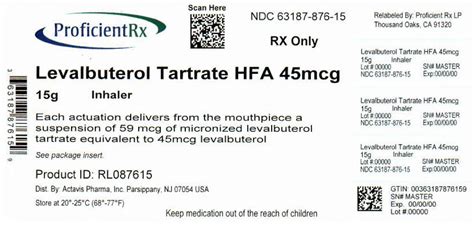 DailyMed - LEVALBUTEROL TARTRATE HFA INHALATION- levalbuterol tartrate aerosol, metered