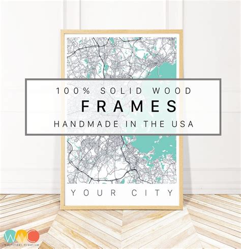 City Map Wall Art Framed Canvas or Print Vibrant Colors - Etsy