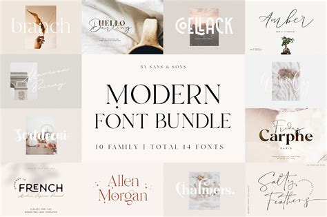 Modern Font Bundle Branding Font Procreate Fonts Canva | Etsy