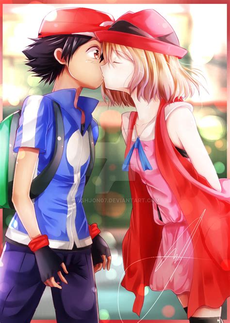 Ash and Serena's kiss by Ashjon07 on DeviantArt