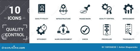 Quality Control Icon Set. Contain Filled Flat Procedure, Infrastructure ...