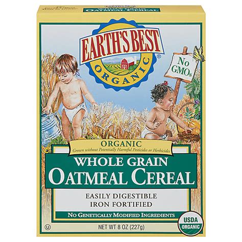 Earth's Best Organic Oatmeal Cereal, Organic, Whole Grain 9 oz | Baby Needs | Festival Foods ...