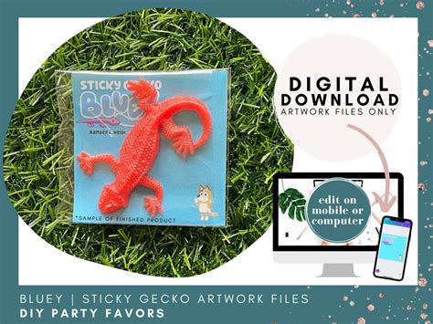 Digital Download ONLY Bluey Sticky Gecko | Etsy