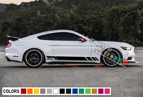 2x Sport Decal Sticker Vinyl Side Racing Stripes Compatible with Ford Mustang 2015-2017 ...