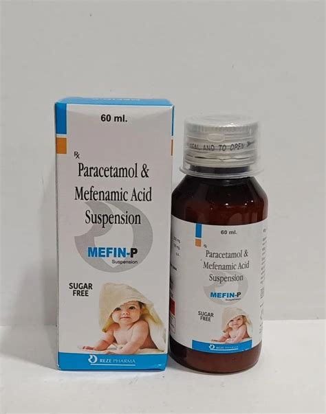 mefin-p 60ML Paracetamol Mefenamic Acid Suspension, Form: suspensuion ...