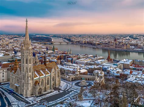 Aerial photo about a famous part of Budapest., Hungary