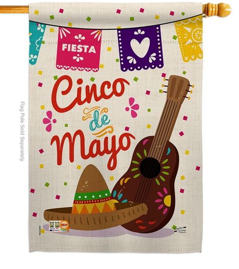 Folk Art Flags : Fiesta Cinco de Mayo Decorative House Flag | Decorative Flags