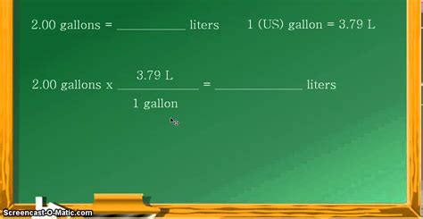 Unit Conversion: Gallons to liters - YouTube