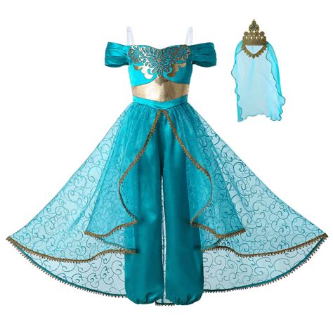 Child Princess Jasmine Fancy Dresses For Girls Kids Aladdin Costume Party Outfit | eBay ...