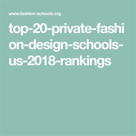 top-20-private-fashion-design-schools-us-2018-rankings | Fashion design ...