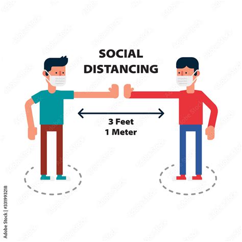 Social distancing, Keep the 1 meter distance in public to protect from ...