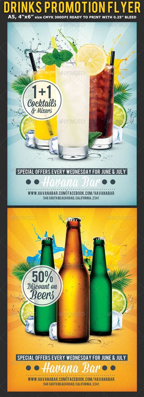 Drinks Promotion Advertising Flyer Template | Drinks, Advertising flyers, Flyer template