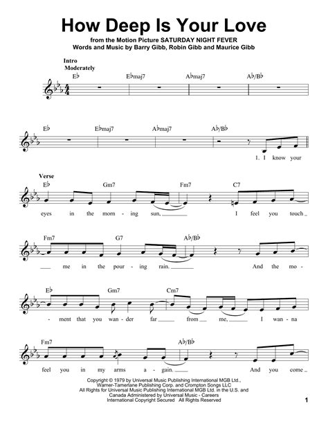 The Bee Gees - How Deep Is Your Love sheet music