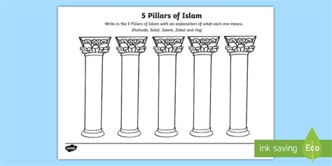 Five Pillars of Islam Picture (teacher made) - Twinkl