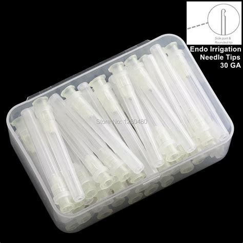 1 Box (50Pcs) Dental Endo Irrigation Needle Tips Yellow 30GA End Closed ...