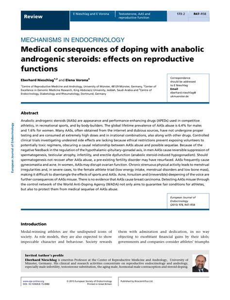 (PDF) MECHANISMS IN ENDOCRINOLOGY: Medical consequences of doping with ...