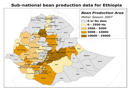 Common bean production distribution in Ethiopia, 2007 | Download Scientific Diagram