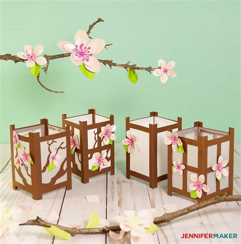 Japanese Paper Lanterns with Spring Flowers - Jennifer Maker